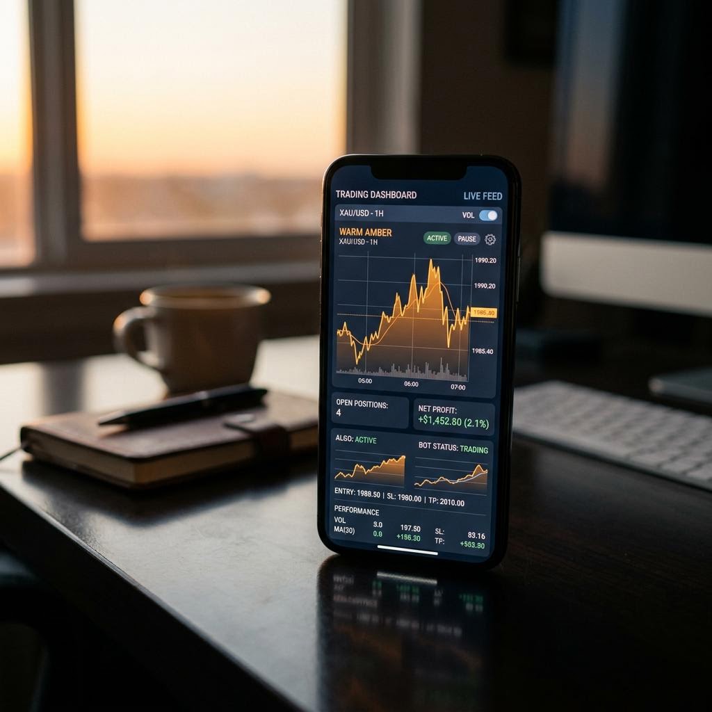 Rung Tailac automated trading dashboard on mobile device